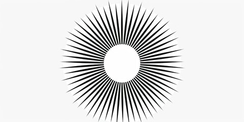 simple vector logo, sunburst with black lines on a white background, using simple shapes and line art, circular design, flat style, without shadows and gradients, in the style of no particular artist.