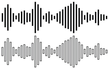 set of Music player sound bar.  Sound waves of voice. Audio speech spectrum noise collection.Record interface. Equalizer icons with soundwave line isolated on white background. collection noise.eps 10