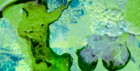 Artistic Exploration of Green Paint Strokes