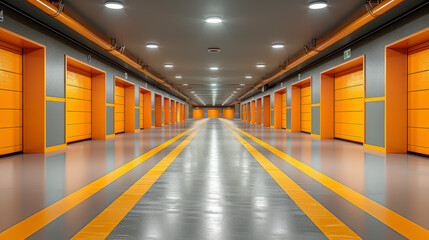 Fototapeta premium Modern Underground Parking Facility During Daytime