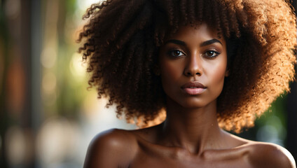 beautiful black dark skin woman