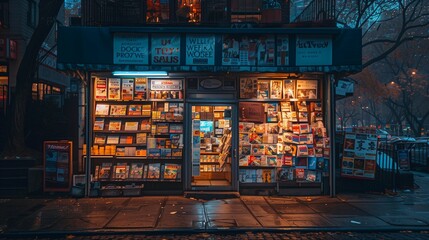 Early Morning Newsstand in the Big Apple, generative ai