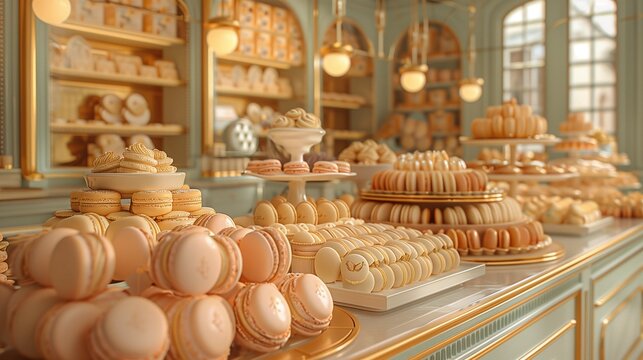 Luxurious French Patisserie Display, generative ai
