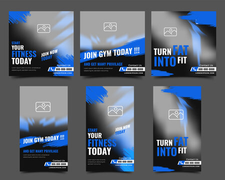 Gym, fitness , and sports social media promotion post and story size template design