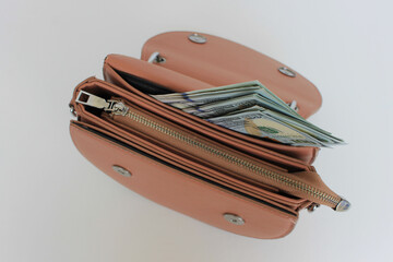 women's wallet with money