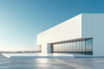 Modern buildings by the lake,Empty architectural background.