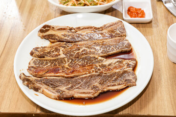 Korean style bbq. Marinated beef ribs