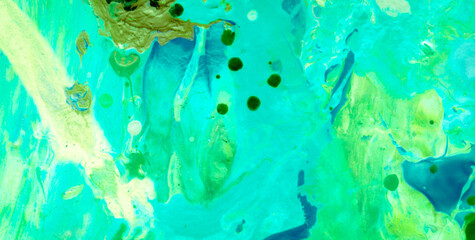 Artistic Exploration of Green Paint Strokes