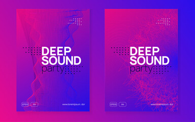 Edm Event. Violet Techno Banner. Concert Cover. Music Set. Electronic Disco Illustration. Discotheque Electro Graphic. Green Party Magazine. Pink Edm Event