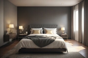 Fototapeta na wymiar hotel room with bed