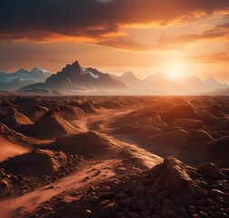Land soil sunset view mountain 