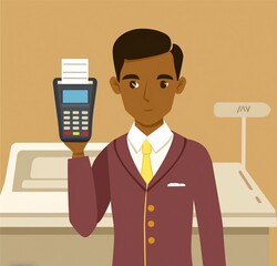 Sales representative on pos business man