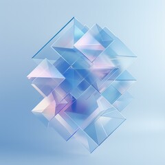 Blue translucent geometric shapes