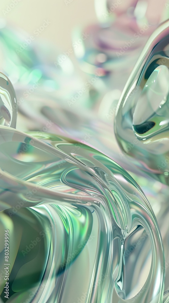 Fototapete abstract 3d rendering of a glass-like organic structure