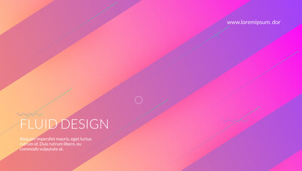 Fototapeta premium Vector Texture. Neon Summer Banner. Purple Liquid Poster. Music Shape. Round Gradient Elements. Geometry Ux. Tech Landing Page. Pink Vector Texture