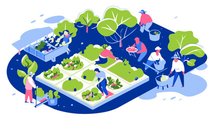 Obraz premium Community Garden Collaboration: Urban Gardening and Eco-Friendly Living