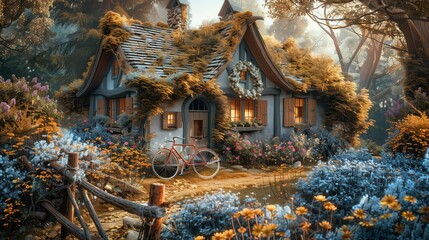 Vintage Charm in the Wildflowers, generative ai