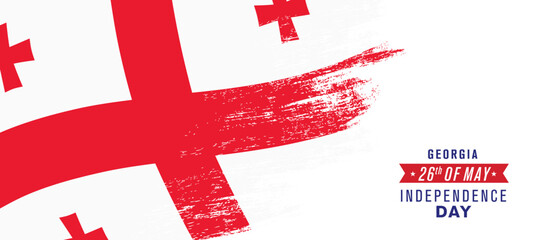 Georgia happy independence day greeting card, banner vector illustration