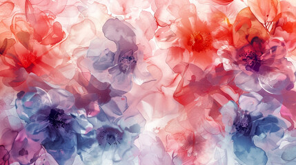 Watercolor Floral Patterned Background ultra clear