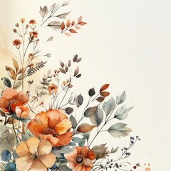 HandPainted Floral on Decorative Paper Corner for Fine Art Stationery