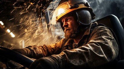 Fototapeta premium Welding at a Steel Mill