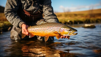 Fly fishing in the wilderness of Iceland