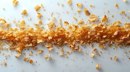 Natural and Haphazard Scattering of Baked Crumbs