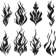set of fire flames