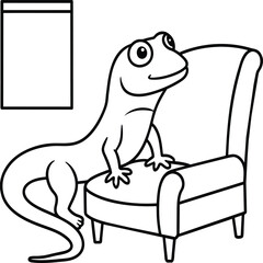 Lizard coloring pages. Lizard animal outline. Reptile line art