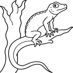 Lizard coloring pages. Lizard animal outline. Reptile line art