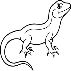 Lizard coloring pages. Lizard animal outline. Reptile line art