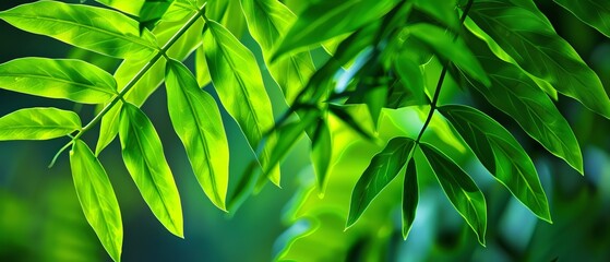 Serenity in the Trees: A Stunning View of Ailanthus Altissima Leaves in a Peaceful Forest Setting
