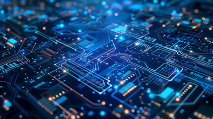 Colorful Technological Background With Neon Effect, Technological Background With Glowing Effect