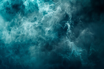 Smoky abstract turquoise background. Background for presentation, desktop. Blue background.