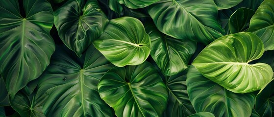 Nature leaves, green tropical forest, background illustration concept