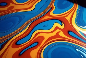 Abstract Expressionism in Vibrant Colors: A Close-Up View