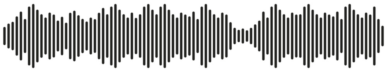 Radio Wave icon. Monochrome simple sound wave on whitet background. Vector sound wave icon. Music player sound bar. Record interface. Equalizer icon with soundwave line. vector illustration. Eps 10