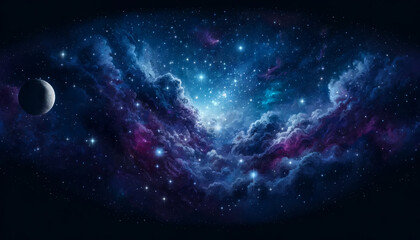 Spectral Night: A Symphony of Blues and Purples in the Stars