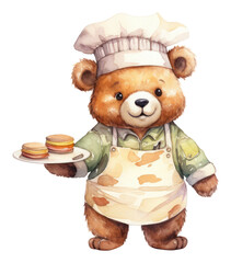 PNG Bear wearing chef costume cartoon toy representation