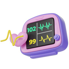 Heart monitor for medical use. 3d illustration