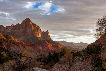 Soft Sunset at Zion National Park in Fall