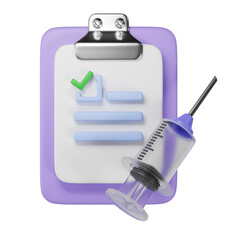 Medicine icon for checking and monitoring. 3d illustration