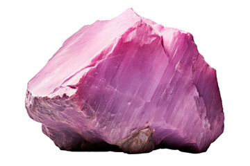 A large pink rock sits on a white background, transparent background