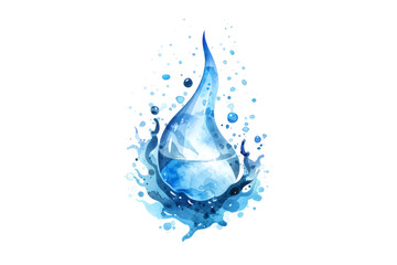 Obraz premium Water splash on white background in watercolor style