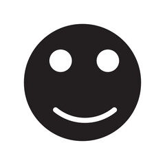 Fototapeta premium Face smile icon positive neutral. Happy face emoji vector icon. Black color and simple solid, Symbol, vector illustration.