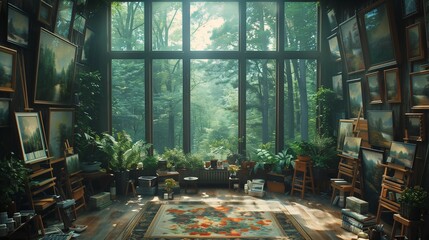 Artistic Haven in the Woods, generative ai