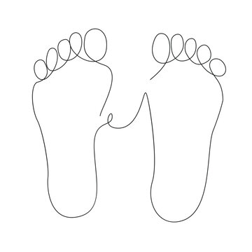 recommend clip art: Foot elegance female leg in Continuous one line drawing illustration art vector design