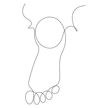 recommend clip art: Foot elegance female leg in Continuous one line drawing illustration art vector design