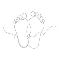 Foot elegance female leg in Continuous one line drawing illustration art vector design