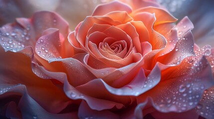 Perfectly Captured Rose Petal, generative ai